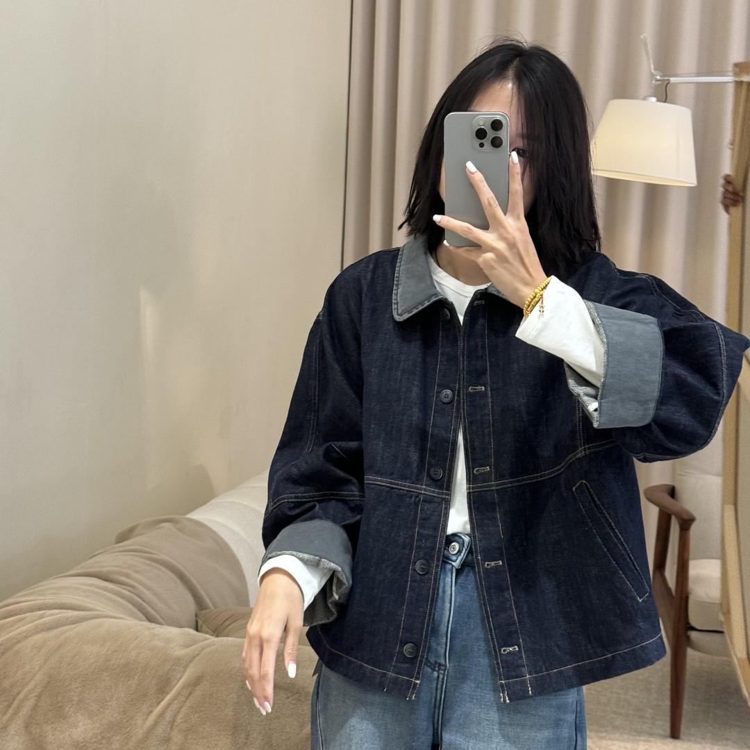 

Женская джинсовая куртка в стиле ретро пэчворк с эффектом стирки - Мода весна 2025, Свободный повседневный топ M темно-синий