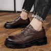 Fashion High Quality Oxford Shoes Men Casual Lace Up Dress Shoes Brand Moccasins Business Shoes Platform Genuine Leather Men Footwear
