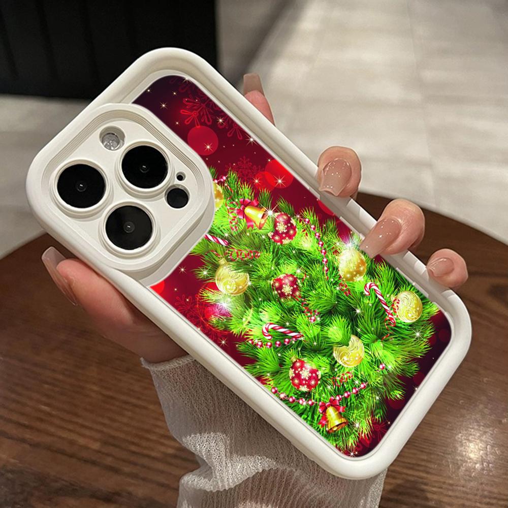 Ae113 Crăciun Fericit artă Moș Crăciun artă design Huse de telefon pentru iPhone 16 14 13 11 Pro Max 15 7 8 Plus 12 mini XR XS Max Husă de protecție pentru scară de înger