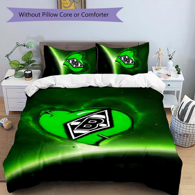3pcs Borussia Monchengladbach Logo Pattern Bedding Set Duvet Cover Set Includes Duvet Cover &pillowcases,perfect All Season Bedroom Decoration&gift