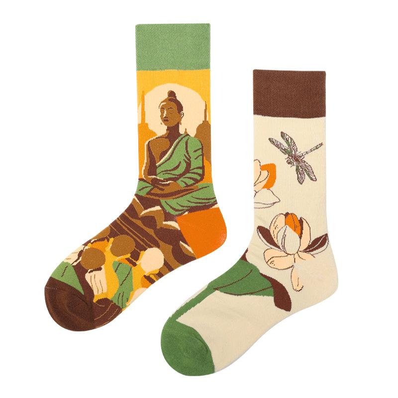 Mandarin Duck Men's and Women's Socks Original AB Trendy Socks Medium High Tube Socks Flower Fruit Animal Cartoon Cotton Socks