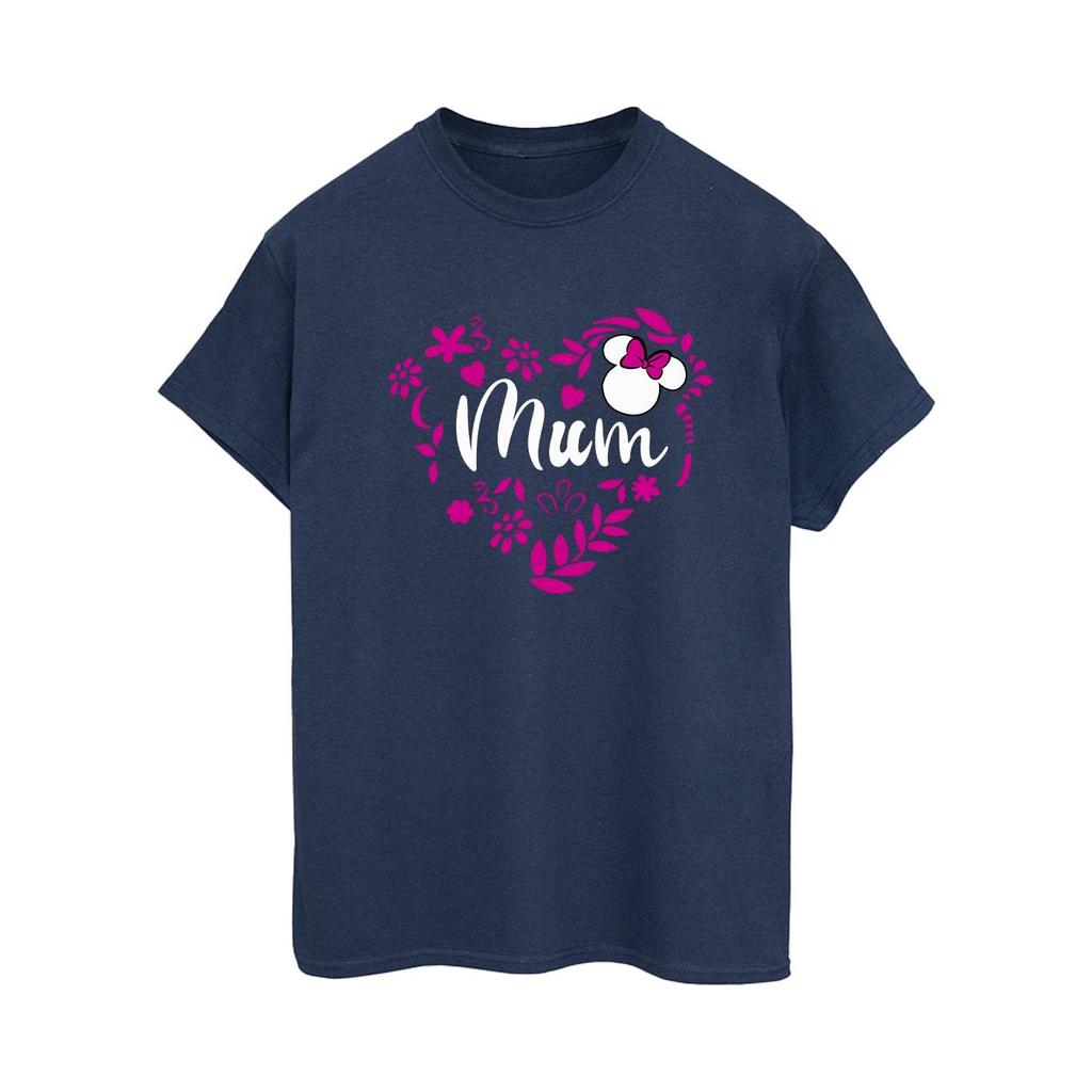 Disney Womens/Ladies Mum Minnie Mouse Heart Cotton Boyfriend T-Shirt