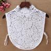 Women Lace Floral Embroidery False Collars Adjustable Detachable Shirt Fake Collars Blouse Top Half Shirt Sweater Decoration