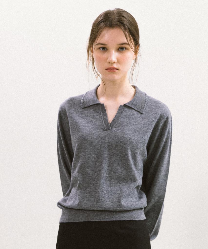 YUPPE Frill Collar Knit_Gray