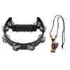 Handheld Tambourine with Hanging Decor Metal Bells Half Moon Drum Black Hand Percussion Instrument for Party Dance