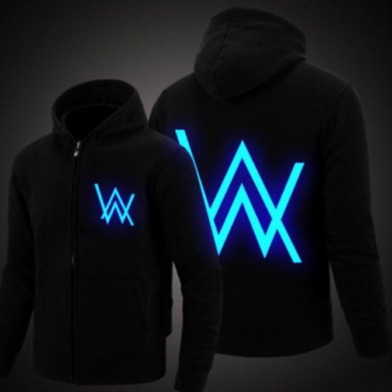 Dj Walker Alan Mens Women Luminous Hoodie Jacket Zipper Sweater Sportswear