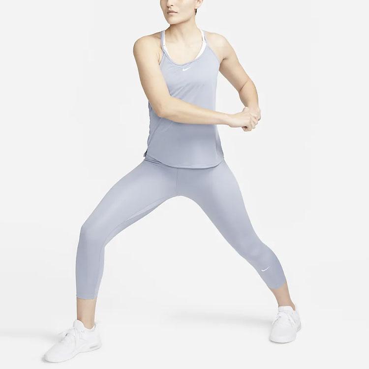 Nike Dri-FIT One Elastika Solid Logo Tank Top Women Tops Indigo-Mist DD4941-519