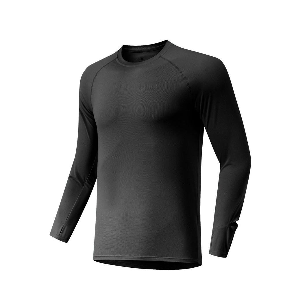 Men's Quick-Dry Long Sleeve Sports Top - Moisture-Wicking, Breathable, Warm, High Elasticity