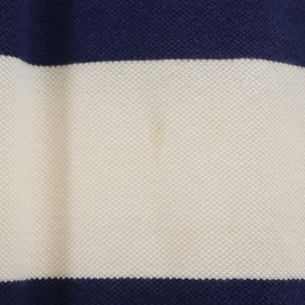 LACOSTE Border Pattern Short sleeve Polo one piece 38 Kanoko fabric Women Used