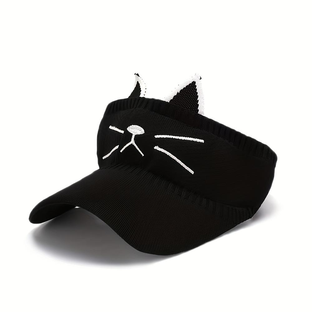 Spring/Summer Versatile Cute Cat Ear Design Sun Hat Visor Stylish, Casual,perfect Birthday Gift