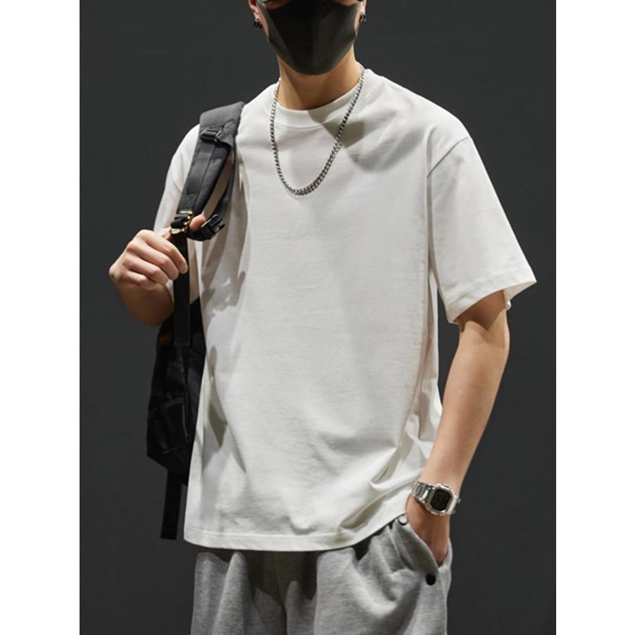 100% Cotton Men's T-Shirt Simple Comfort Solid Color Casual T-Shirt