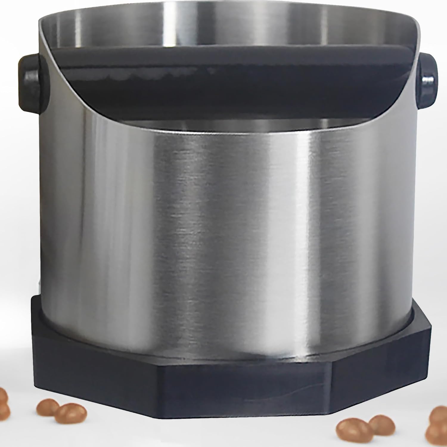 Stainless Steel Espresso Knock Box, Easy & Mess-Free Disposal of Coffee & Espresso Grounds, Coffee Knock Box with Removable Knock Bar & Non-Slip