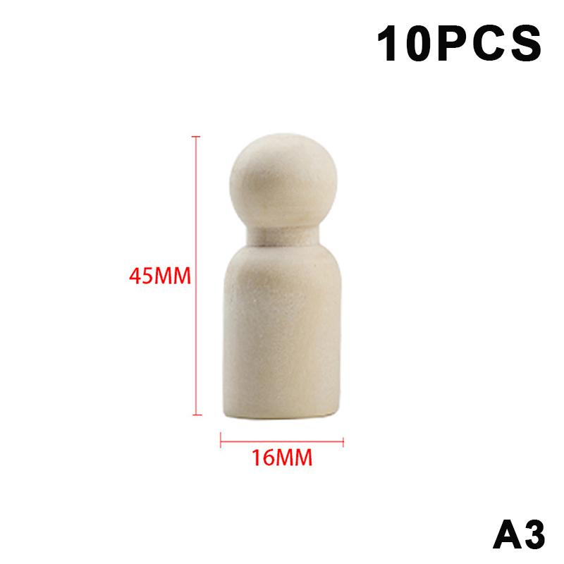 10Pcs Unfinished Wooden Figures Suitable Natural Color Unfinished Wood Peg Dolls Women Men Wooden Peg Dolls Diy Paintable Home