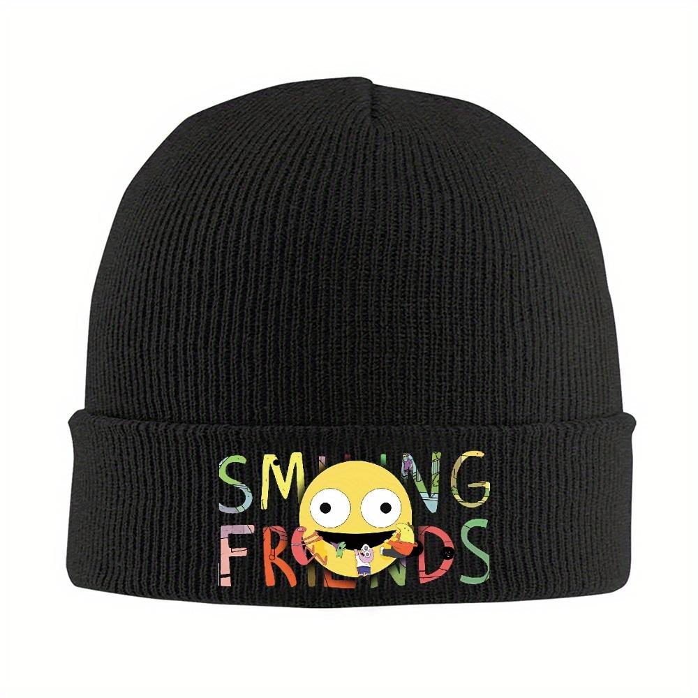 pc Smiling Friends Classic Black Knit Cuff Beanie For Unisex Women Winter Skull Knitting Hat Cap