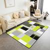 Modern Abstract Curve Print Area Rug, Black Pink & White Design Non-Slip Floor Mat for Living Room Bedroom Home Decor Carpet