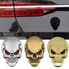 3D Metal Skull Logo Badge Sticker Side Fender Rear Trunk Emblem Decal High-Quality Automotive Exterior Accessories