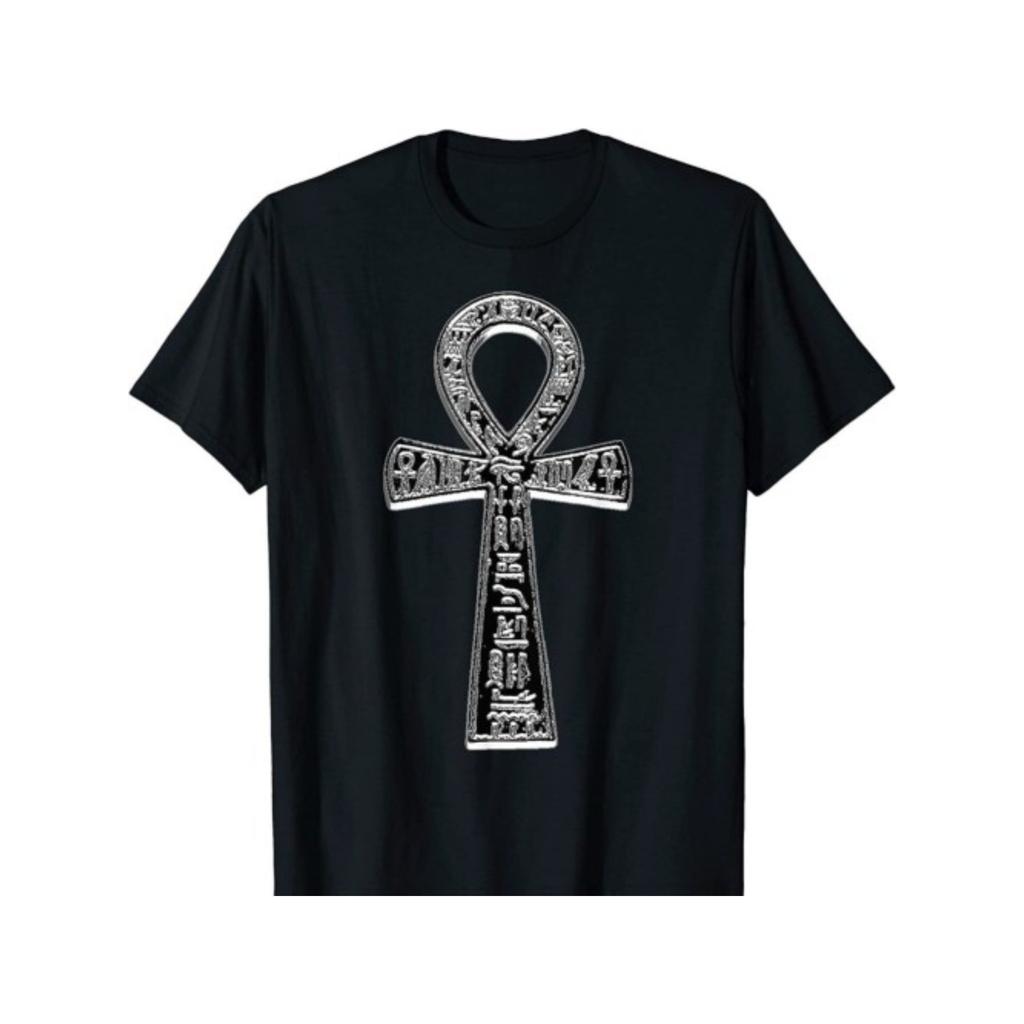Ancient Egyptian Ankh Graphic Tee For Men Breathable Cotton Casual Tshirt
