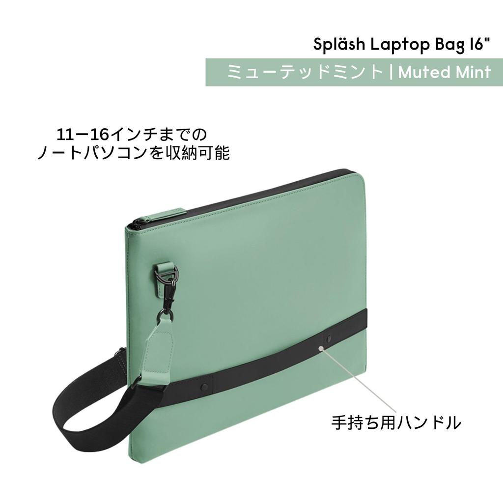 GASTON LUGA Splash Laptop Bag 1516 (Muted Mint, 16-inch) - Laptop Bag, PC Case, Tablet Storage, CrossbodyShoulder Bag, Unisex, Waterproof,