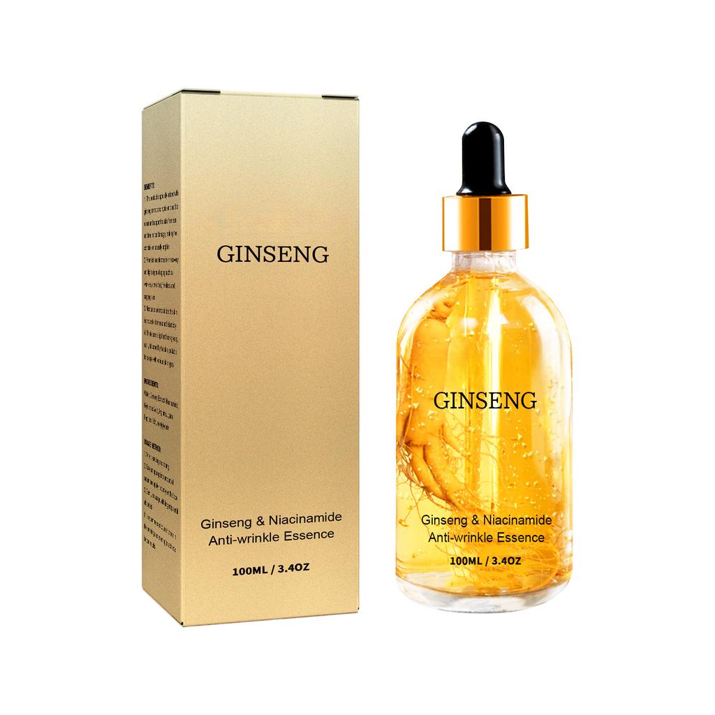 Gold Ginseng Serum Anti Wrinkle Lifting Firming Fade Fine Lines Lightening Spot Hyaluronic Acid Nicotinamide Facial Essence