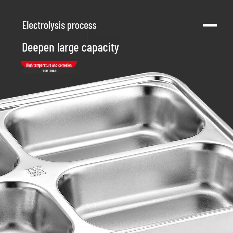 Yujia 304 Stainless Steel Divided Meal Tray with Lid