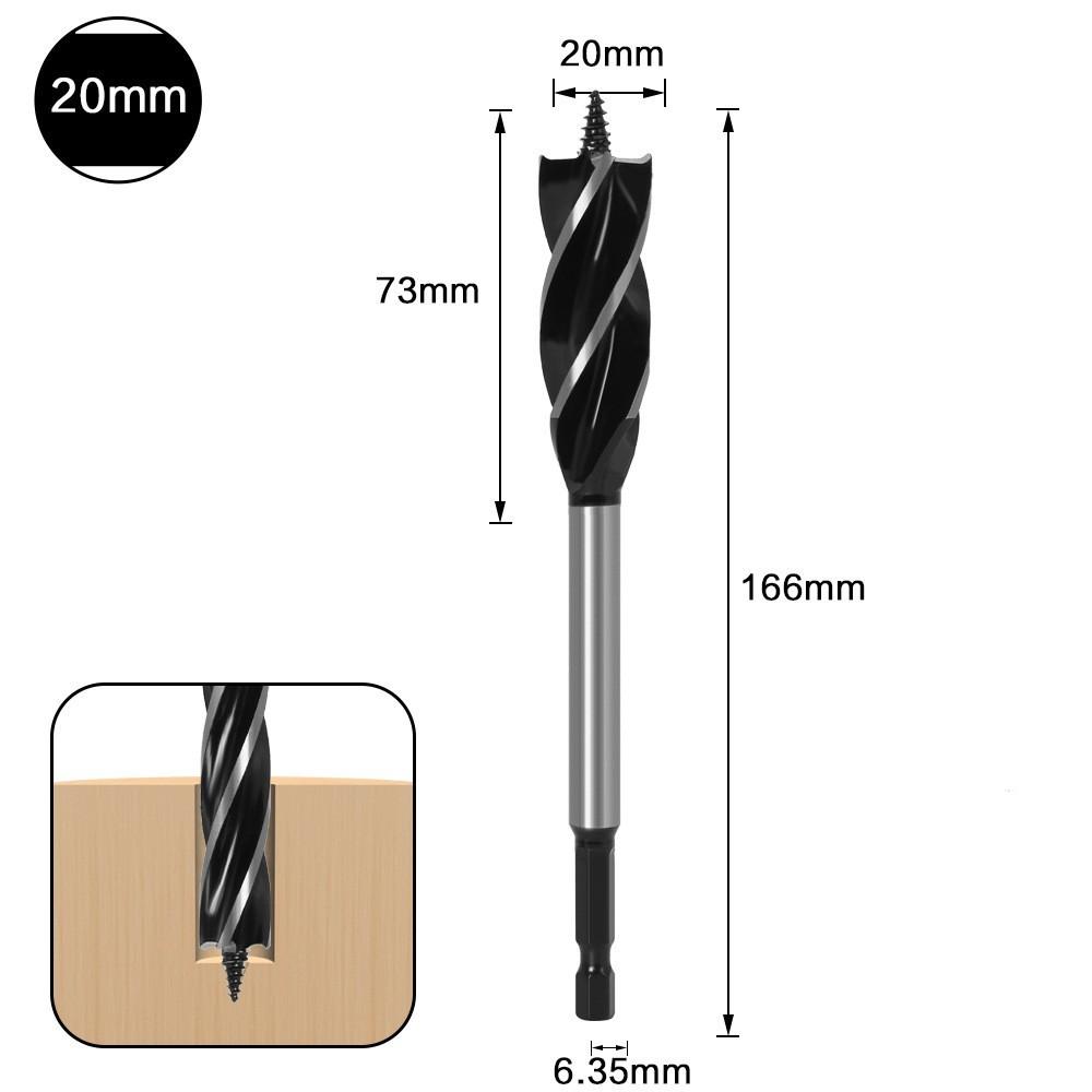 Woodworking Branch Drill, Four-Slot Woodworking Drill, Door Lock Hole Opener, Four-Blade Extended Woodworking Drill, Hexagonal Handle