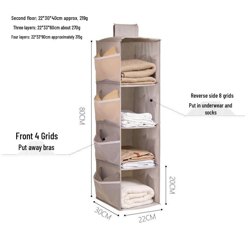 

Double-Sided Hanging Wardrobe Organizer for Clothing and Bras Non-woven 2-layer