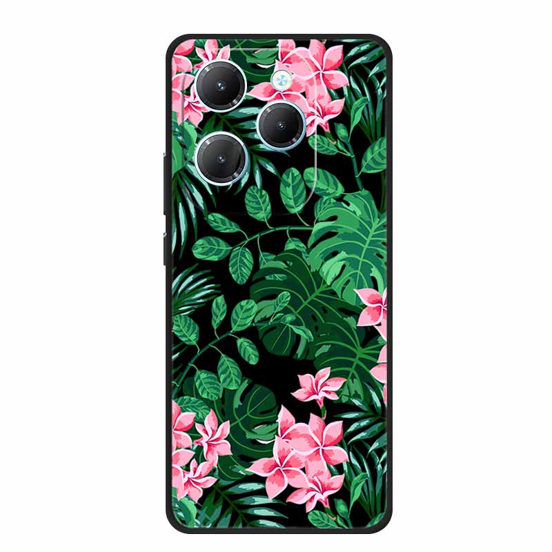 For Infinix Hot 40 Pro Case Hot40 Pro Black Silicone Soft Phone Case For Infinix Hot 40 Pro Back Cover Case 6.78" Cute Cartoon