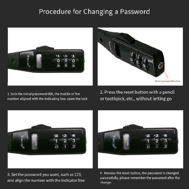 Bike Lock Zips Tie Lock Combination Lock Lightweight Bicycles Lock Scooter Lock