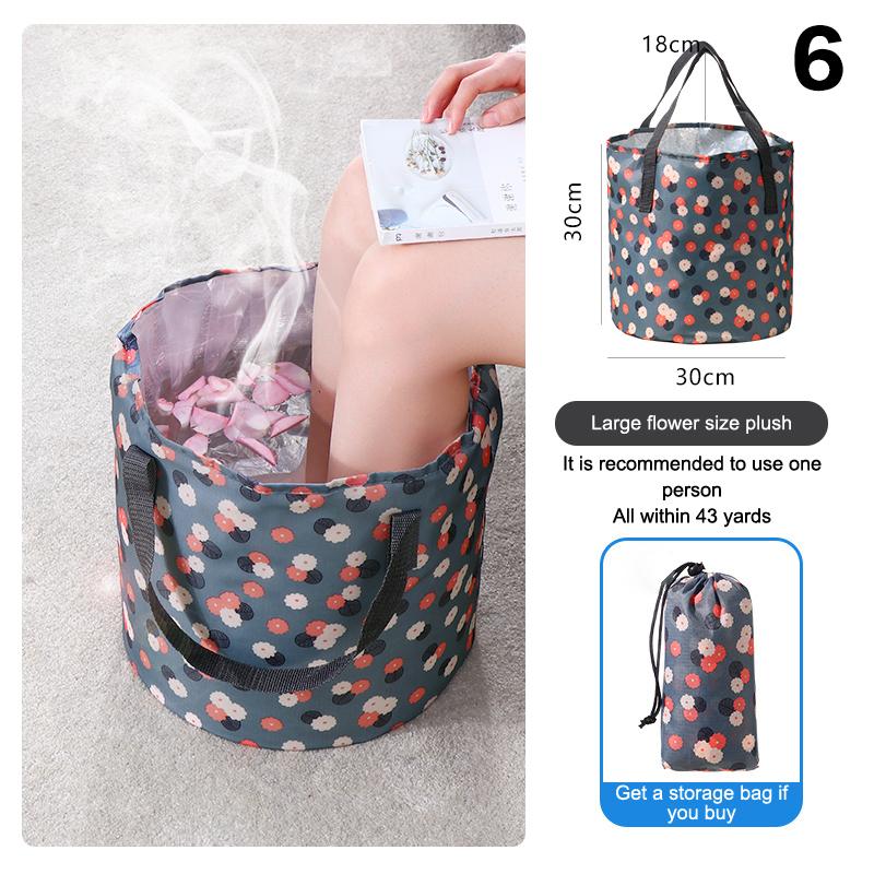 

Складная ванна для ног, портативная сумка для ванны, умывальник, ведро для воды, большая вместимость, ванна для ног, спа-массаж, стиральная ванна для путешествий на открытом воздухе as the picture