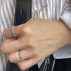 Bague Exquise en Cuivre Réglable en Forme de Cœur Avec des Pierres de Zircon Colorées Pour Femmes