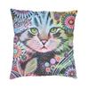 Colorful Cats Painting Pillow Case Home Decorative Kawaii Kitty Cushion Cover Throw Pillow For Car Double-Sided Printing