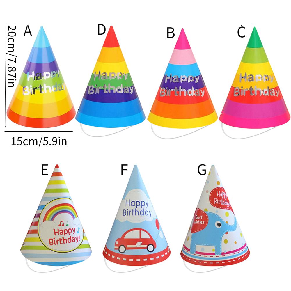 10Pcs Rainbow Birthday Party Hats Colorful Cone Paper Hats for Kids Boys Girls Adults Party Decoration