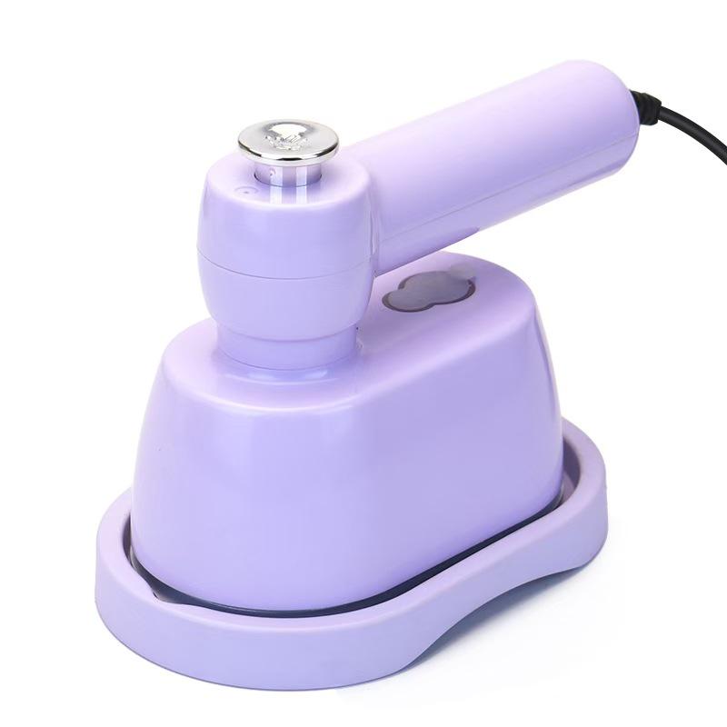 Компактный электрический утюг двойного назначения (паровой и сухой) - Портативный ручной отпариватель для одежды с вращающейся головкой фиолетовый