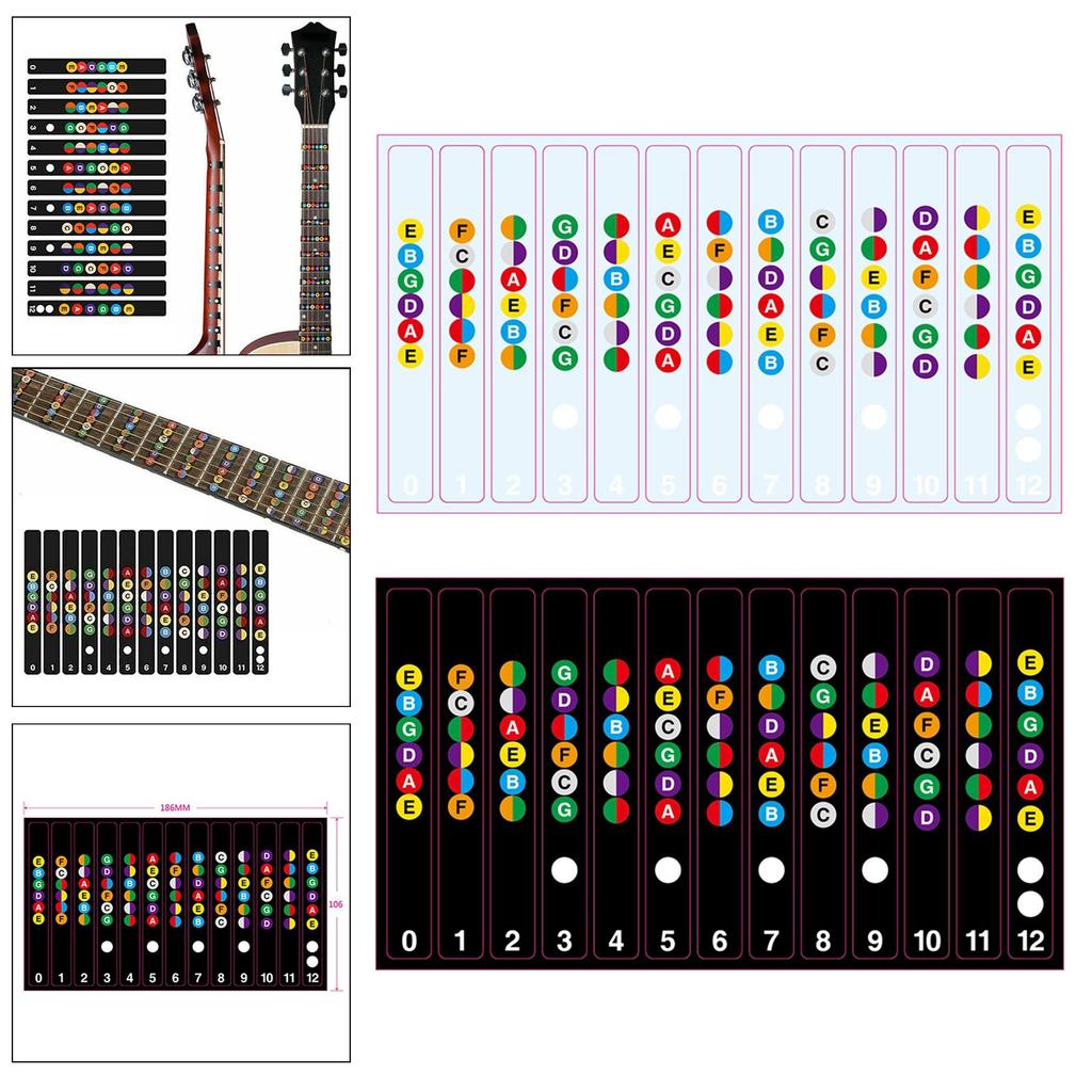 Fingerboard Note Decal Card Sticker Decoration for Guitar