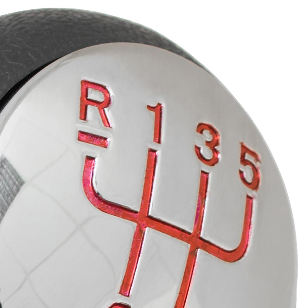 Renault Clio II 01-08 Gear Shift Knob CHROME + RED 5 SPEED SCHEME