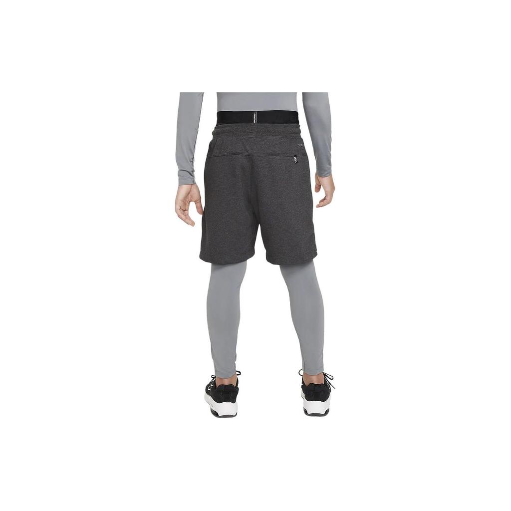 Nike Pro Dri-FIT Solid Mid-Rise Loose Straight Leg Leggings Kids Leggings Smoke-Gray FJ6821-084