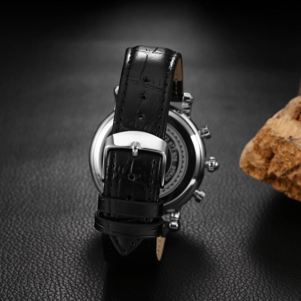 Watch Genuine Leather Strap Van Gogh Starry Analog Calendar Leather Strap Waterproof Quartz Watch Black Fashion Watch Day Birthday Christmas Day Gift