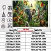 2D African Safari Tapestry Jungle Animals with Elephant & Giraffe Wall Decor