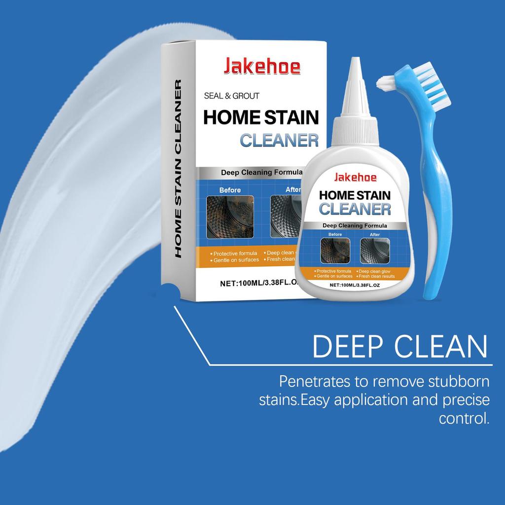JAKEHOE Household Stain Remover Gel Heavy Duty Washing Machine Cleaner with Brush Shower Bathroom Sink All-Purpose Cleaning Gel