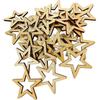 25 Pieces 50mm Unfinished Openwork Pentagram Wooden Shape Decoration DIY Craft - DD01