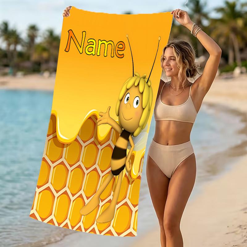 Customizable Personalized Beach Towels Maya the Bee Themed designs.Suitable for the Beach, Yoga, Sports;ideal As Beach Accessories