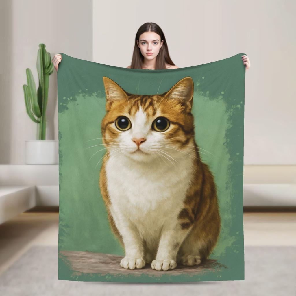 Internet Famous Meowl Cat Owl Meme Flannel Blankets Winter Soft Throw Blanket Children Outdoor Comfortable Bedspread Sofa Cover