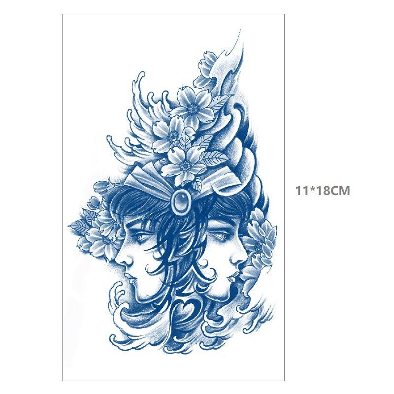 Emmy Herbal Gradual Change Water Transfer Simulation Can Not Wash Off Semi-Permanent Bow Deer Head Dream Catcher Tattoo Sticker