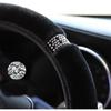 Universal Car Steering Wheel Cover Glitter Bling Plush Warm Winter Protection Non-Slip Cover Rhinestones Car Decoration Accessories for Women