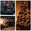 String Warm LED E12 Indoor and Outdoor Perfect for Summer and Shop Decorations USB-Powered Lights, 15M, White, Rainproof, 25+2 Bulbs, Base,