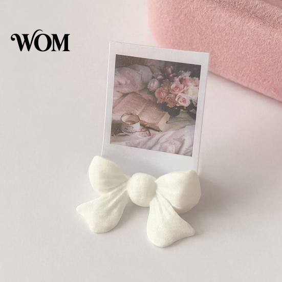 Soft Color Bow Decor Photo Stand, 3D Printed Mini Decorative Rack, Holder Handicraft Display Rack for DIY Crafts Gift Box Packaging Dollhouse