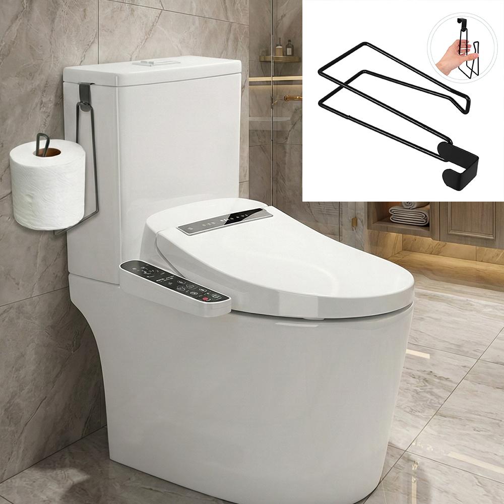 Stainless Steel Wall-Mounted Toilet Paper Holder - No Drill Space-Saving Design Bathroom & Outdoor Storage Toilet Accessories