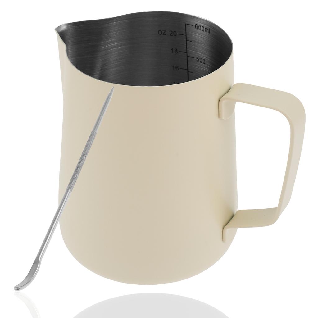 Stainless Steel Milk Frothing Jug Long Rounded Spout Latte Art Jug Milk Pitcher Frother Professional Barista Milk Steaming Jug
