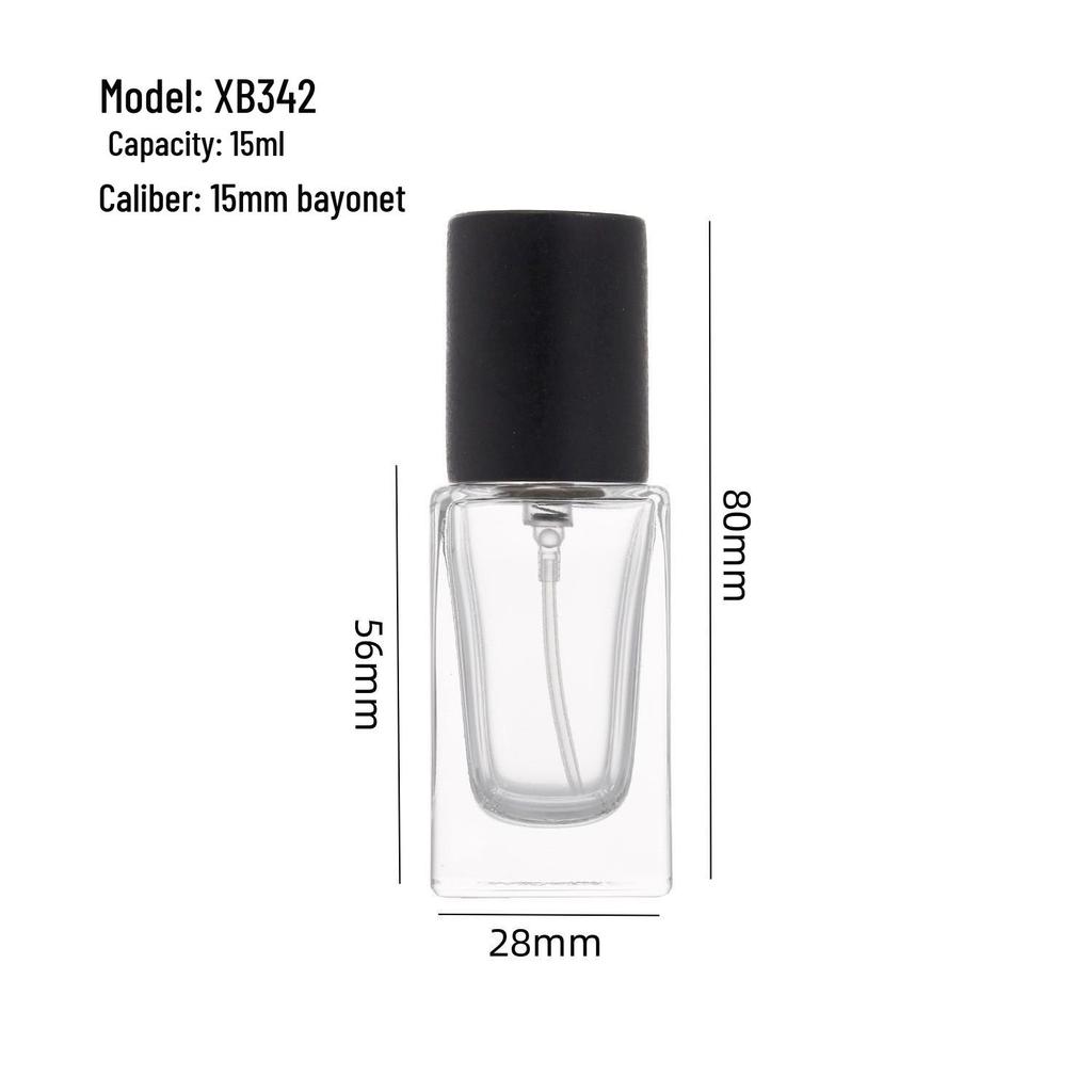 30ml Transparent Square Glass Perfume Bottle with Rounded Corners and Fine Mist Spray