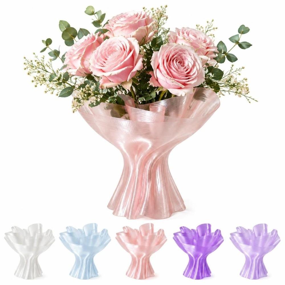 Swirl Pattern Decorative Vase Vintage Style Flower Plant Pot Minimalist Floral Decor Office Desk